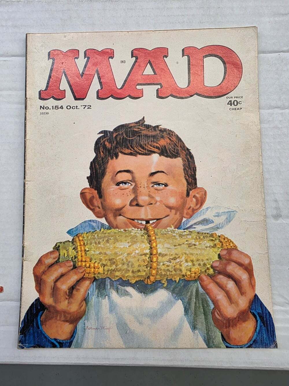 MAD Magazine October 1972 Alfred E. Neuman Corn Cob Norman Mingo Art